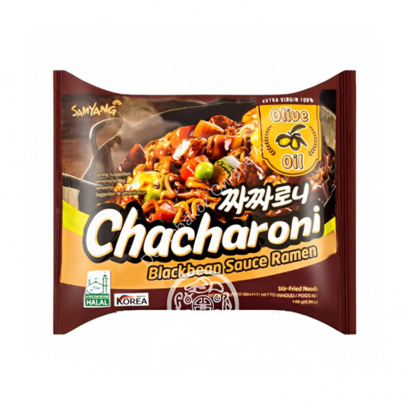Лапша быстрого приготовления Самянг Chacharoni Рамен острая в соусе из черных бобов, 140 г оптом     