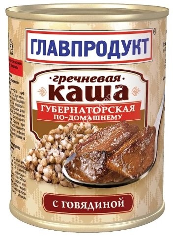 Каша гречневая Губернаторская по-домашнему с говядиной 340г оптом 