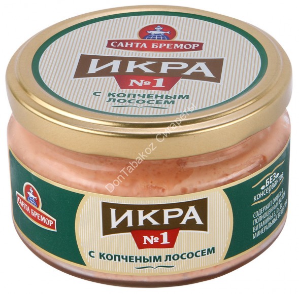 Икра мойвы Санта Бремор с копченым лососем 180 г оптом 