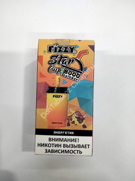 Электронная сигарета Fizzy Star Cup Энергетик  8000 затяжек 20мг Hard (2% Hard) Оптом                       