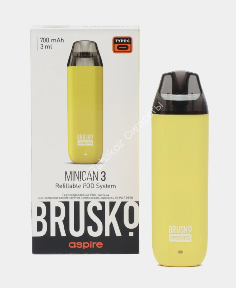 Под система Brusko Minican 3 700 mAh Желтый оптом 