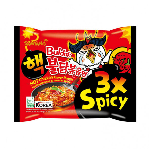 Лапша быстрого приготовления Самянг Hot Chicken Flavor Ramen 3x Spicy (супер острая) курица 140 г оптом  